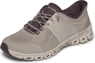 Skechers Womens Glide-Step Stargaze Sneaker, Dark Taupe Mesh, 6.5 UK