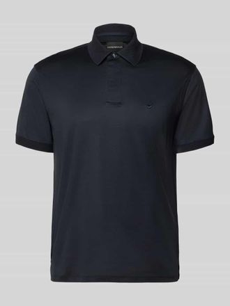 Emporio Armani Slim Fit Poloshirt mit Logo-Stitching in Marine, Gr&ouml;&szlig;e XXXL