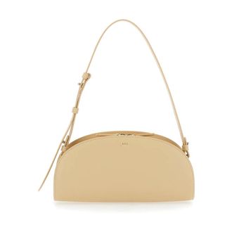 A.P.C. Shoulder Bags, female, Beige, Size: ONE SIZE Beige Shoulder Bag with Logo Lettering