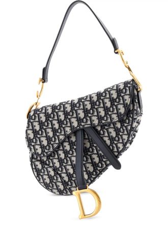 Dior Saddle Handbag Oblique Canvas Medium shoulder bag - Blu