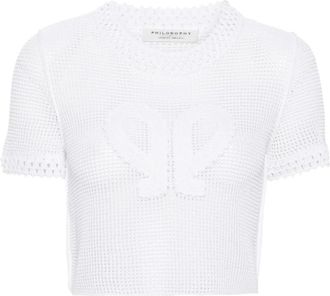 Philosophy di Lorenzo Serafini Mesh T-shirt - Dames - T-shirts - Wit - M - Tops