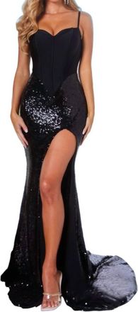 Portia & Scarlett Sweetheart Slip Maxi Dress In Black