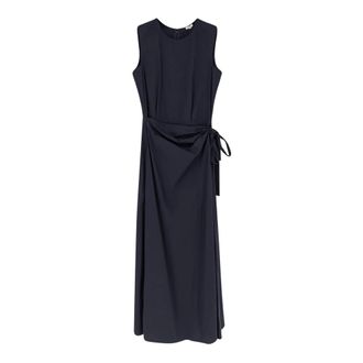 Aspesi Midi Dresses, female, Blue, Size: XS Midi Dress With Drape