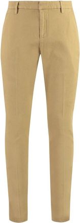 Dondup Katoenen Chino Broek met Oprolbare Manchetten - Heren - Slim Fit Broeken - Bruin - XS - Katoen - Broeken