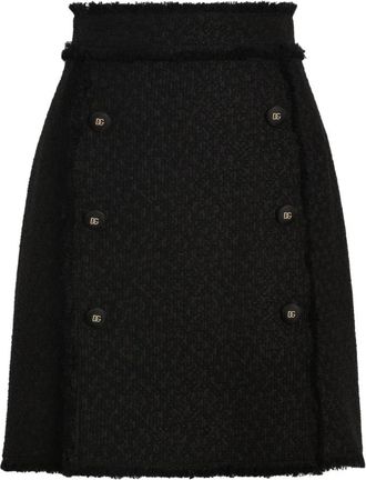 Dolce & Gabbana Korte raschel tweed rok - Dames - Korte rokken - Zwart - XS - Tweed - Rokken