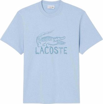 Lacoste Heren T-shirt katoen met logo (Blauw)