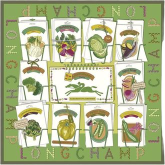 Longchamp Laurel In The Vegetable Garden Silk Scarf