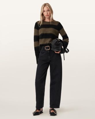 AllSaints Acrylic/Wool Lou Striped Jumper, Size: XS