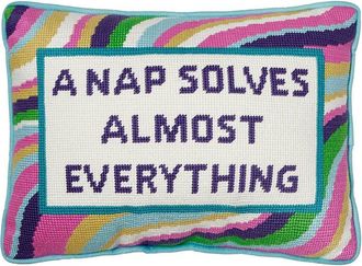 Peking Handicraft A Nap Solves Almost Everything Needlepoint Pillow