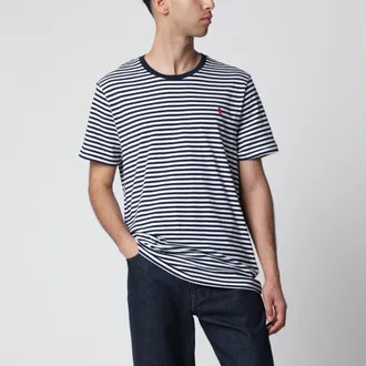 Polo Ralph Lauren T-shirt a righe bianche/blu navy Custom Slim-Fit