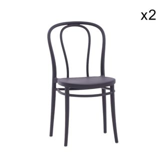Konte Design Lote de 2 sillas de polipropileno antracita, apilables
