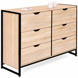 IDMarket Detroit Cassettone A 6 Cassetti Da 115 Cm Design Industriale
