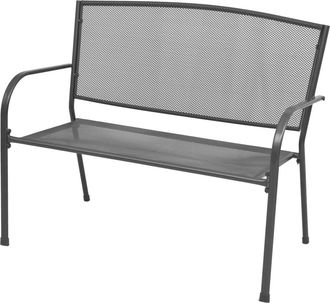 vidaXL Banco De Jard&iacute;n De Acero Y Malla Gris Antracita 108 Cm Vidaxl