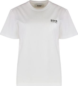 Golden Goose T-shirt met ronde hals - Dames - T-shirts - Wit - L - Katoen - Tops