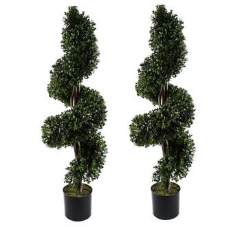 Leaf 120cm Spiral Buxus Artificial Tree UV Resistant Outdoor in Green