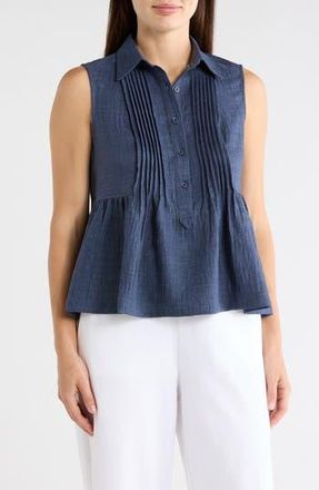 Max Studio Sleeveless Peplum Top in Indigo at Nordstrom Rack, Size X-Large