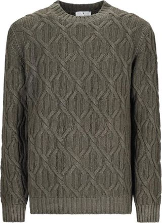 Pantaloni Torino Gevlochten Gebreide Trui - Heren - Ronde hals truien - Grijs - M - Truien & Vesten