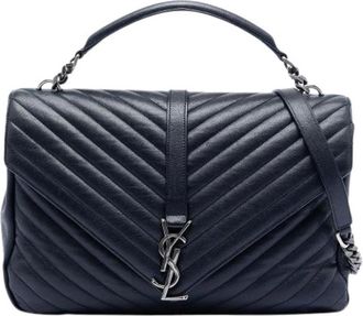 Saint Laurent Pre-owned Handbags, female, Blue, Size: ONE SIZE Pre-owned Leather Shoulder Bag
