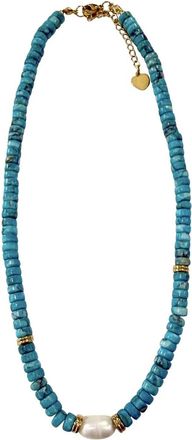 Gemelli Womens Cedar Key Pearl Necklace In Turquoise
