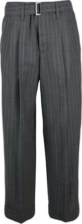 Brunello Cucinelli Wijde Broek - Dames - Wijde Broeken - Grijs - M - Wol - Broeken