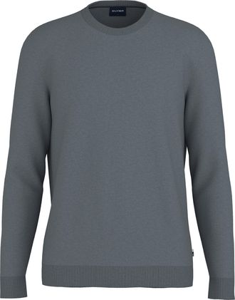 Olymp Rundhalspullover OLYMP OLYMP Strick Casual, Herren, Gr. 4XL, grau (silbergrau), Obermaterial: 100% Schurwolle, normal, Rundhals, Pullover Rundhalspull