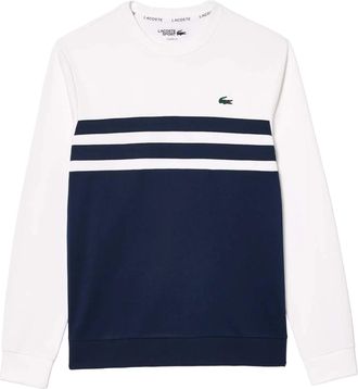 Lacoste Heren Interlock Stretch Tennis Sweatshirt (Wit, Marine)