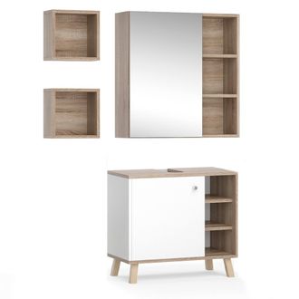 Vicco Conjunto De Muebles De Ba&ntilde;o Senyo, Blanco, 3 Piezas