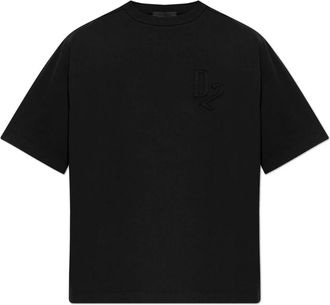 Dsquared2 Tops, Heren, Zwart, 2Xl, Katoen, T-shirt met logo