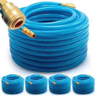 Deuba 5x Manguera Neum&aacute;tica 20m 15 Bar 1/4 &Oslash;6-12mm Reforzada Con Tela Para Compresor Y Herramientas De Aire Comprimido