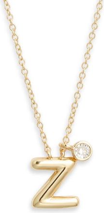 Chelsea28 Goldtone Initial Pendant Necklace in Z- Clear- Gold at Nordstrom