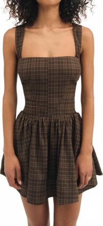 For Love & Lemons Ginny Mini Dress In Brown