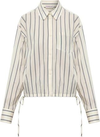 Moncler Drawstring-details Striped Cotton Shirt