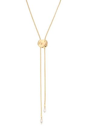 Ettika Liquit Luxe Faux Pearl Bolo Necklace in Gold at Nordstrom