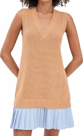 Cinq &agrave; Sept Indiana Prestyled Dress In Camel/blue Stripe