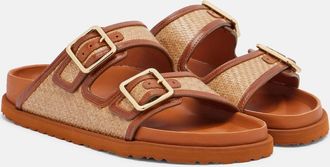 Birkenstock Arizona leather-trimmed woven sandals