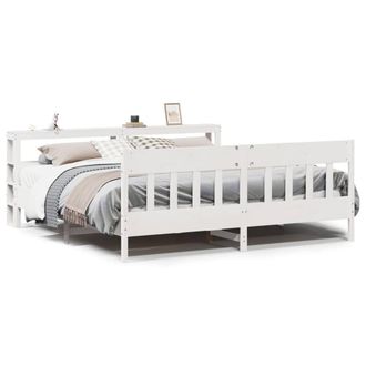 Berkfield Home Bed Frame without Mattress White 180x200 cm Super King Solid Wood Pine