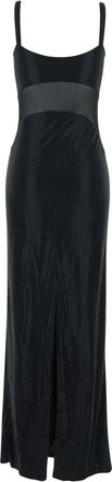 Twentyfourhaitch Womens Long Dress Anse Black Tech Fabric