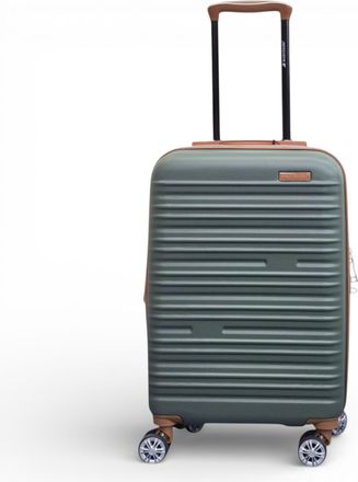 Infinity Leather Hard Shell Green Cabin 55 x 36 x 20 cm ABS Koffer Bagage voor Easyjet, Ryanair
