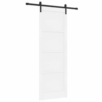 vidaXL Puerta Corredera Blanco 83 X 232 Cm Madera De Pino Maciza Vidaxl