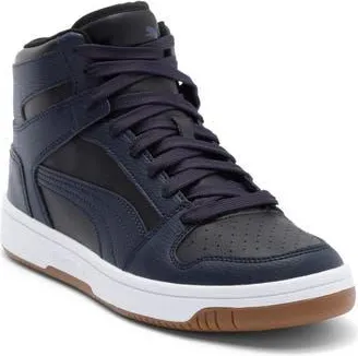 Puma Rebound Layup High Top Sneaker in Puma Black/New Navy/White at Nordstrom Rack, Size 10.5