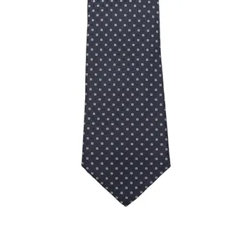 Canali Geometric Jacquard Silk Necktie - Navy