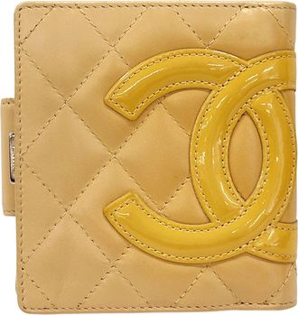 Chanel Beige Orange Leather Wallet (Bi-Fold) (Pre-Owned)