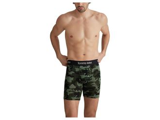 Tommy John Second Skin Mid-Length Boxer Brief 6 Mens Underwear Duffel Bag Camo : 2XL, Modal/Elastane