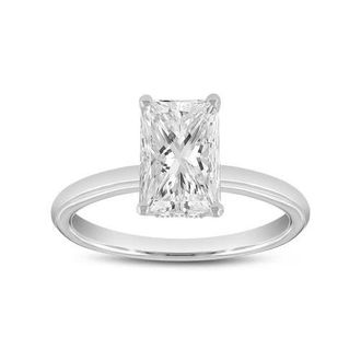 LuvMyJewelry Eman 14K White Gold Radiant Cut Lab Grown Diamond Hidden Halo Engagement Ring - 2.05 Ct at Nordstrom, Size 5.5