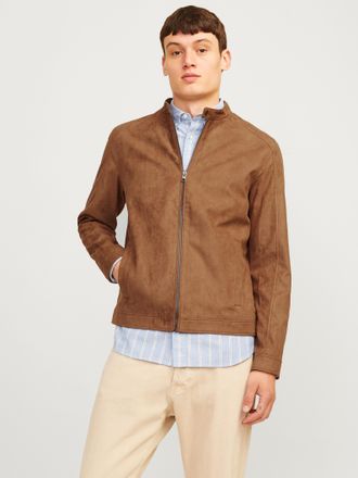 Jack & Jones Lederimitatjacke JACK & JONES JJEDYLAN CLEAN JACKET NOOS, Herren, Gr. XXL, braun (cognac), Web, Obermaterial: 100% Polyester, unifarben, normal taille