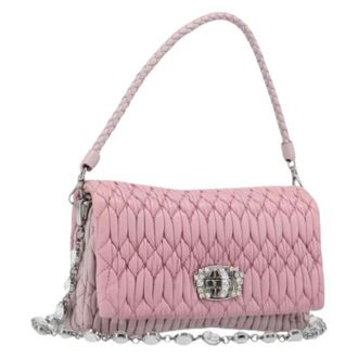 Miu Miu Pre-owned Shoulder Bag - Dames - Vintage Schoudertas - Roze - ONE Size - Leer - Vintage