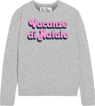 MC2 Saint Barth New Queen Sweatshirt - Dames - Ronde hals truien - Grijs - M - Wol - Truien & Vesten