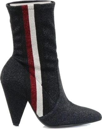 Giampaolo Viozzi Stretch Glitter Stripe - Dames - Laarzen met Hak - Zwart - 36 EU - Schoenen