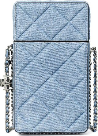 Tory Burch Fleming Denim Suede Crossbody