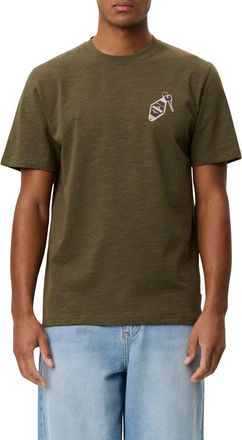 Les Deux Ben Troy Organic Cotton Graphic T-Shirt in Olive Night at Nordstrom, Size Xx-Large